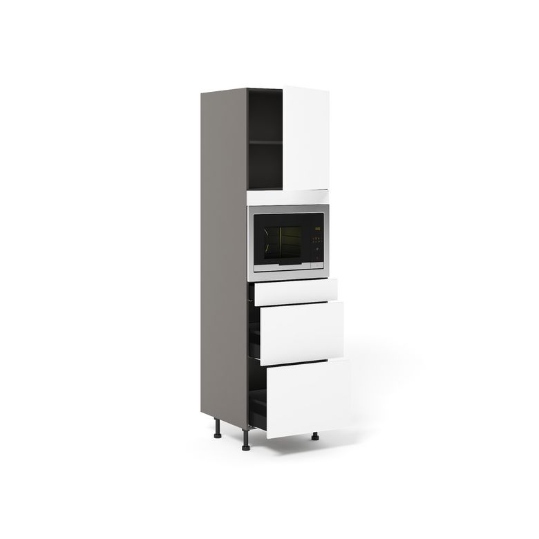 Meuble Colonne Niche H45 cm 2 casseroliers+1 tiroir+1porte