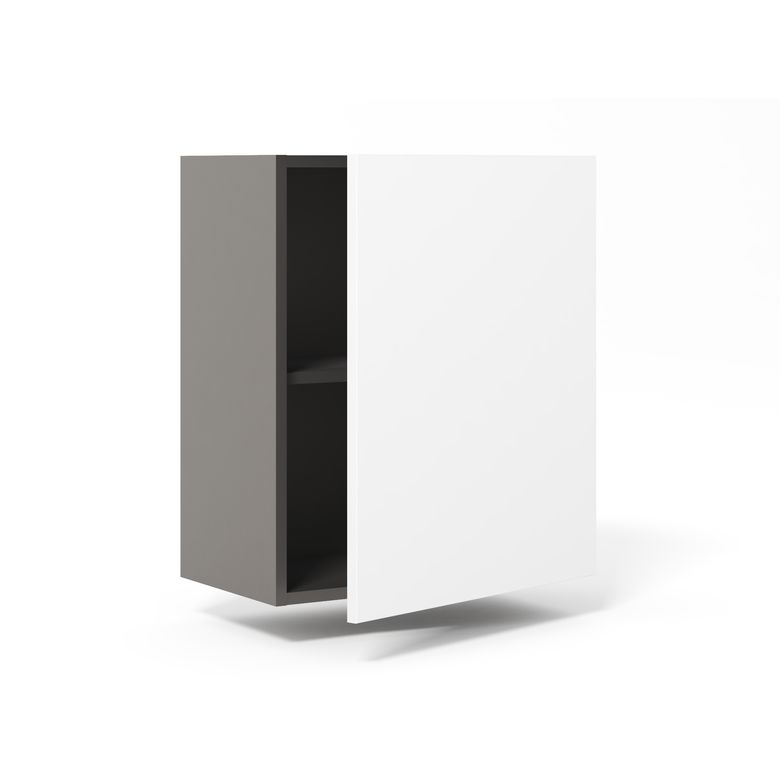 Meuble haut de rangement H.77 cm grande largeur 1 porte, 1 tablette