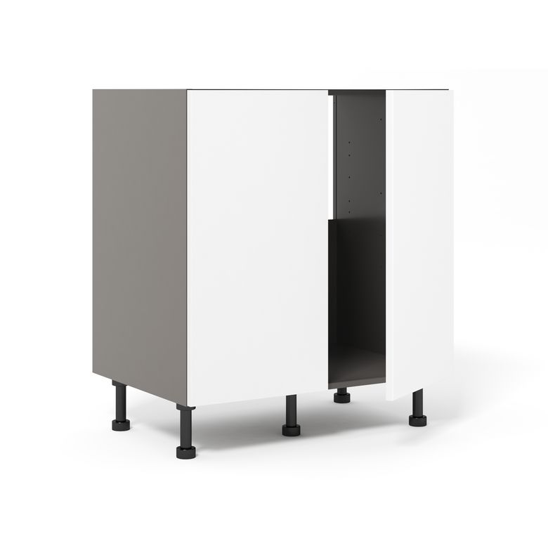 Meuble bas sous-évier 2 portes, 1 fond alu