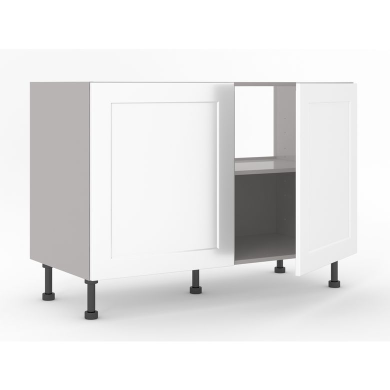 Meuble bas sous-évier 2 portes, 1 fond alu