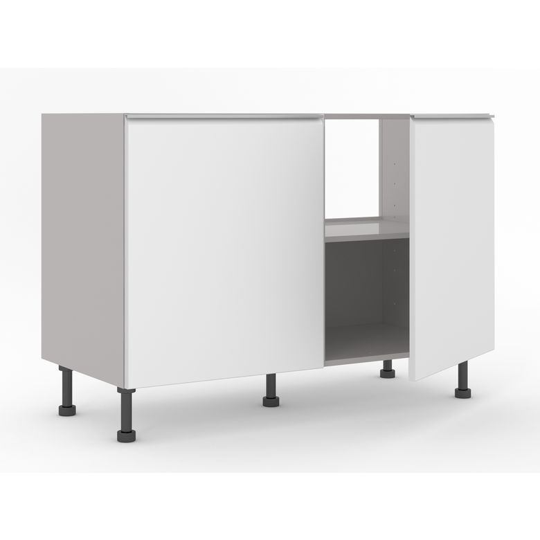 Meuble bas sous-évier 2 portes, 1 fond alu