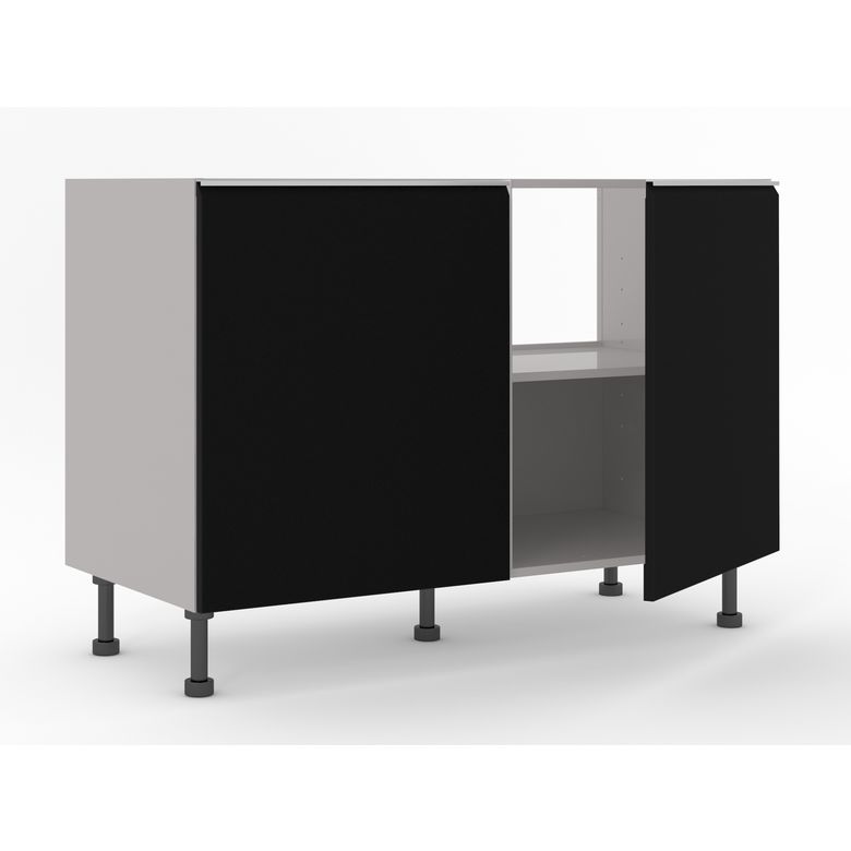 Meuble bas sous-évier 2 portes, 1 fond alu