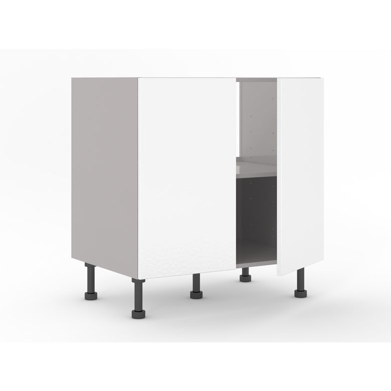 Meuble bas sous-évier 2 portes, 1 fond alu