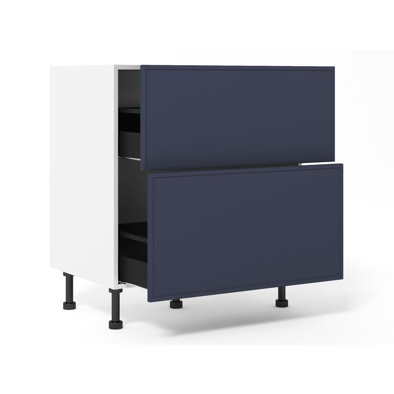 Meuble bas 2 tiroirs range-casseroles inégaux