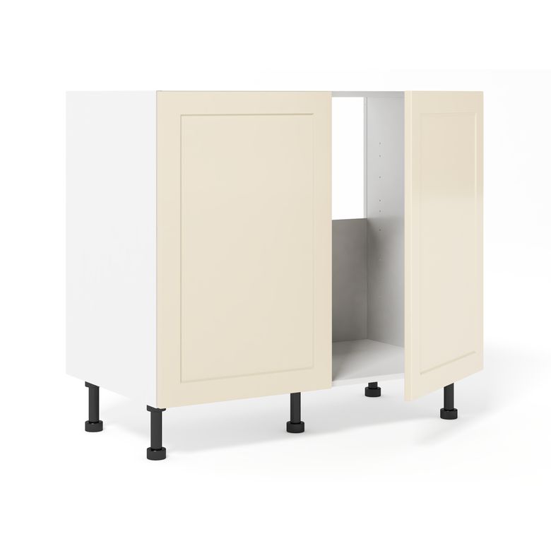 Meuble bas sous-évier 2 portes, 1 fond alu
