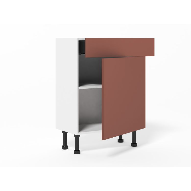 Meuble bas de rangement grande largeur 1 tiroir, 1 tablette, 1 porte