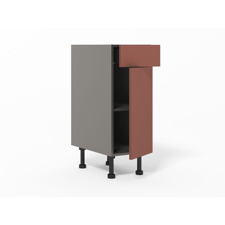 Meuble bas de rangement de cuisine petite largeur,1 porte,1 tiroir,1 tablette