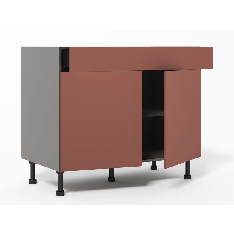 Meuble bas 2 portes, 1 tiroir, 1 tablette
