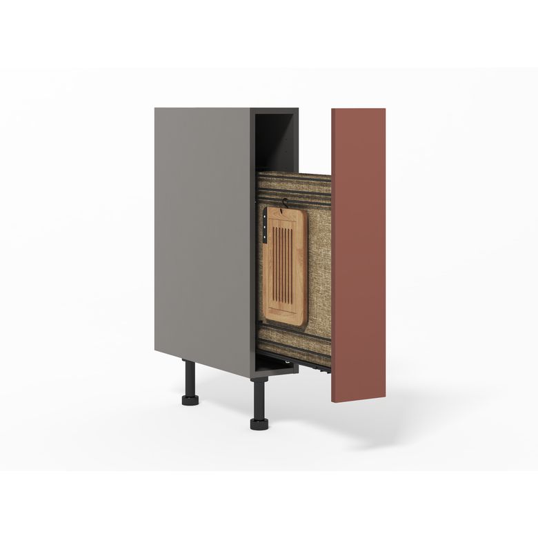 Meuble bas avec huche à pain, 1 porte extractible