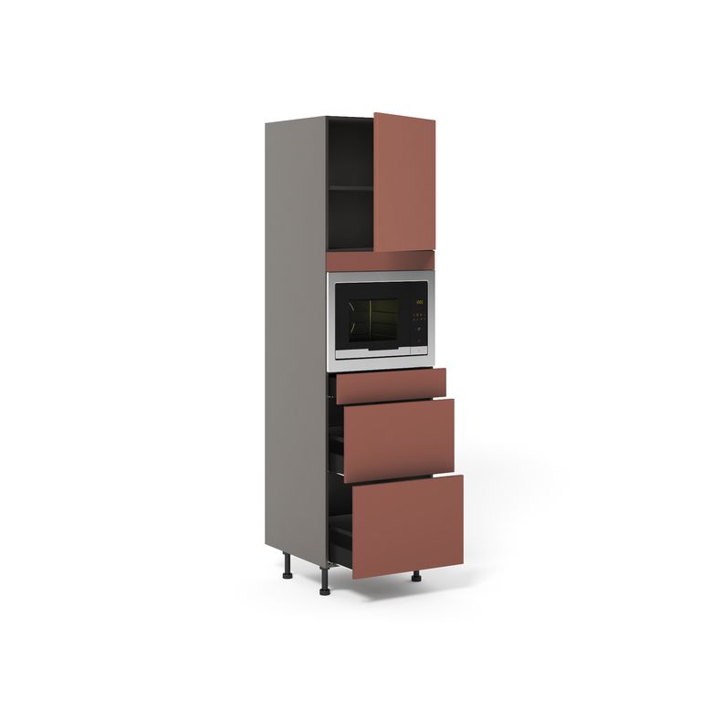 Meuble Colonne Niche H45 cm 2 casseroliers+1 tiroir+1porte