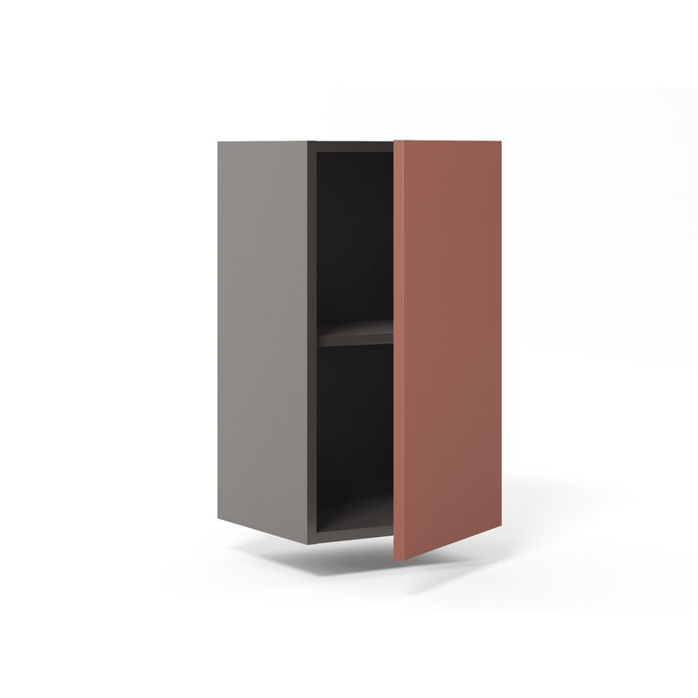 Meuble haut de rangement H.77 cm petite largeur 1 porte, 1 tablette