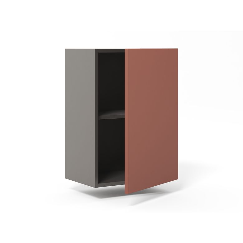 Meuble haut de rangement H.77 cm grande largeur 1 porte, 1 tablette