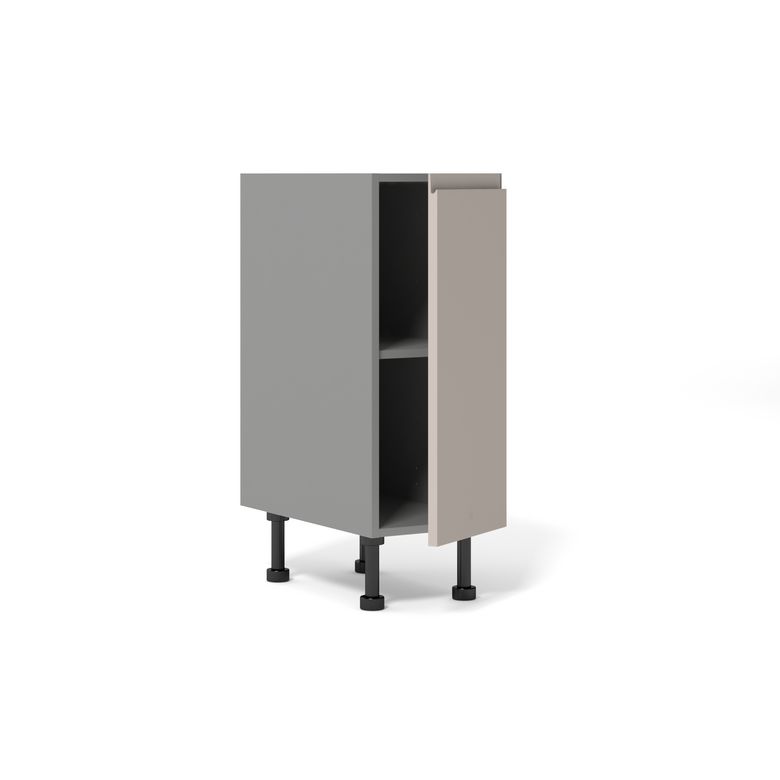 Meuble bas de rangement de cuisine petite largeur,1 porte, 1 tablette