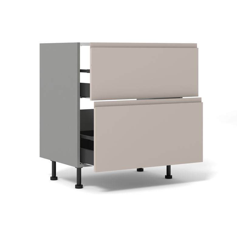 Bas table/hotte 2 casseroliers Sillage beige mat H92xL80xP63 Main Image