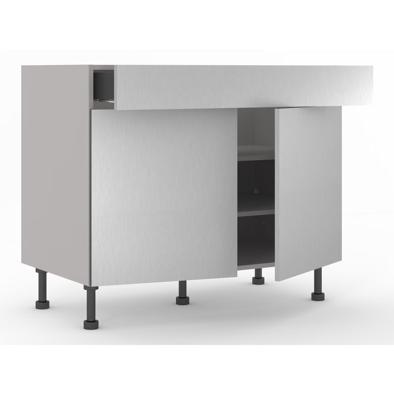 Meuble bas 2 portes, 1 tiroir, 1 tablette