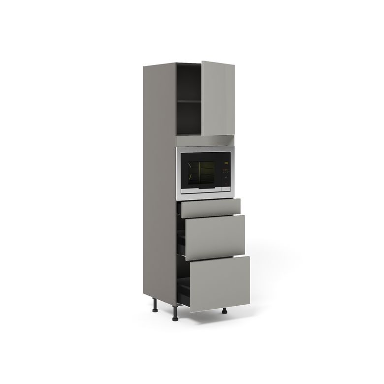 Meuble Colonne Niche H45 cm 2 casseroliers+1 tiroir+1porte