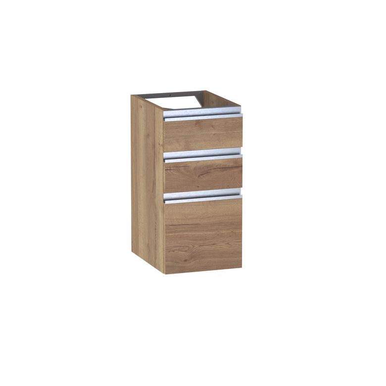Meuble complément sous-vasque gain de place, 3 tiroirs, décor naturel FORMEO