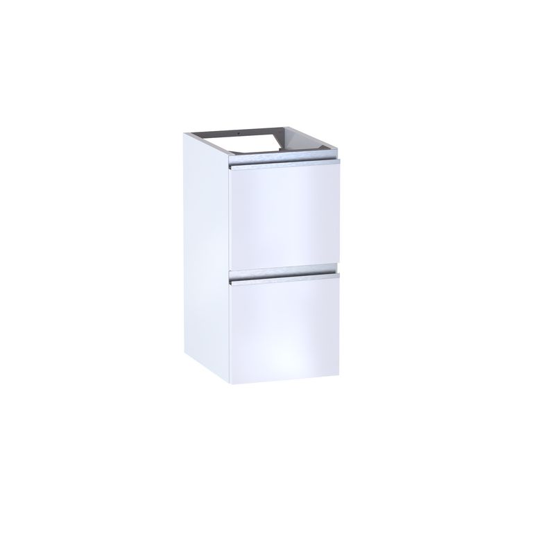 Meuble complément sous-vasque gain de place, 2 tiroirs, décor verni laqué FORMEO