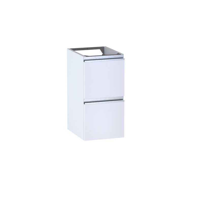 Meuble complément sous-vasque gain de place, 2 tiroirs, décor verni laqué FORMEO