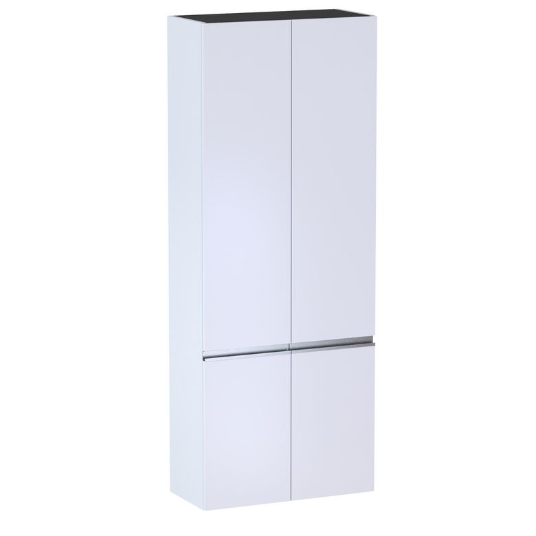 Colonne de salle de bains L.70 cm, 4 portes, décor verni laqué FORMEO
