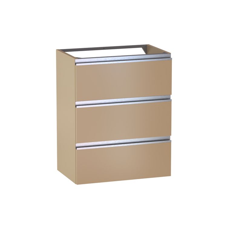 Meuble sous-vasque gain de place L.60 cm, 3 tiroirs, décor verni laqué FORMEO