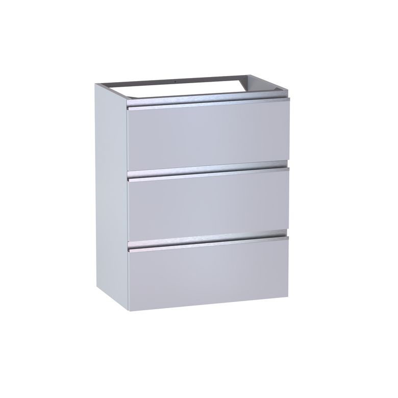 Meuble sous-vasque gain de place L.60 cm, 3 tiroirs, décor verni laqué FORMEO