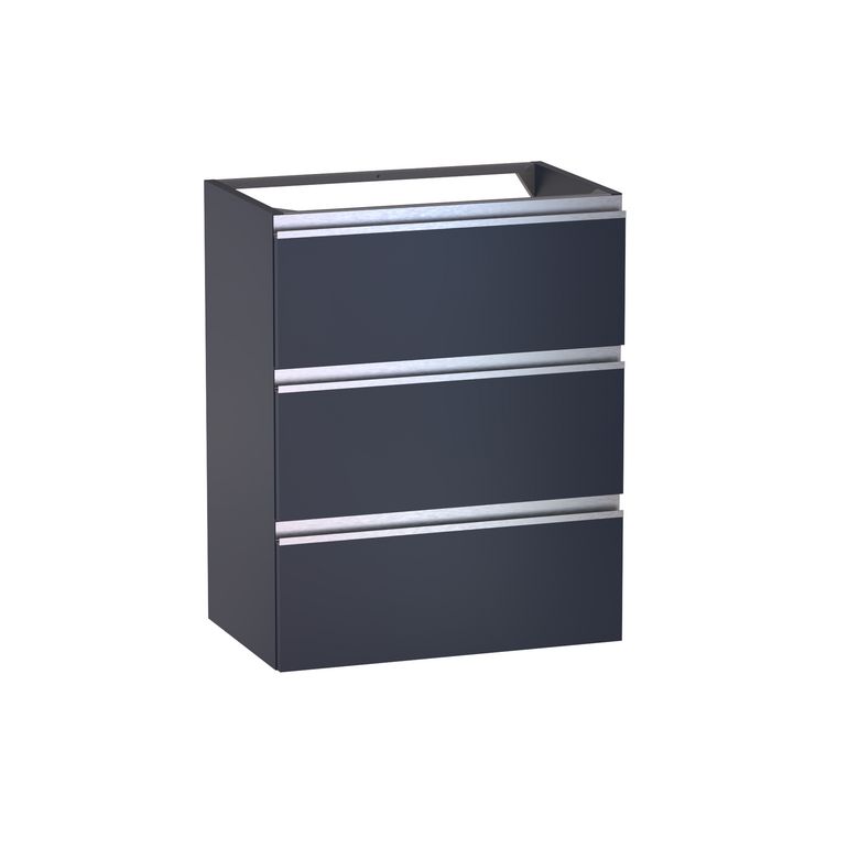 Meuble sous-vasque gain de place L.60 cm, 3 tiroirs, décor verni laqué FORMEO