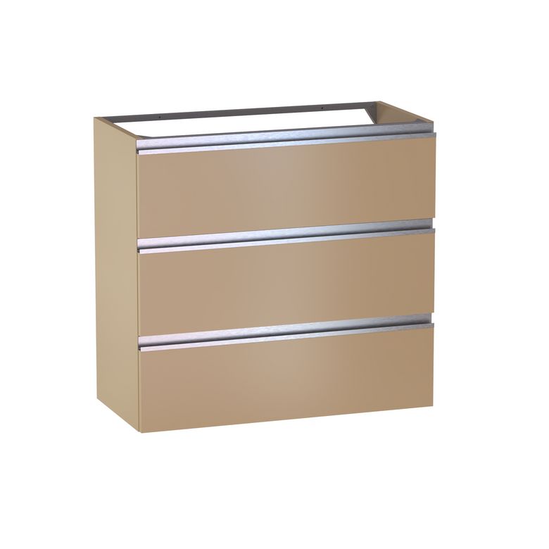 Meuble sous-vasque gain de place L.80 cm, 3 tiroirs, décor verni laqué FORMEO