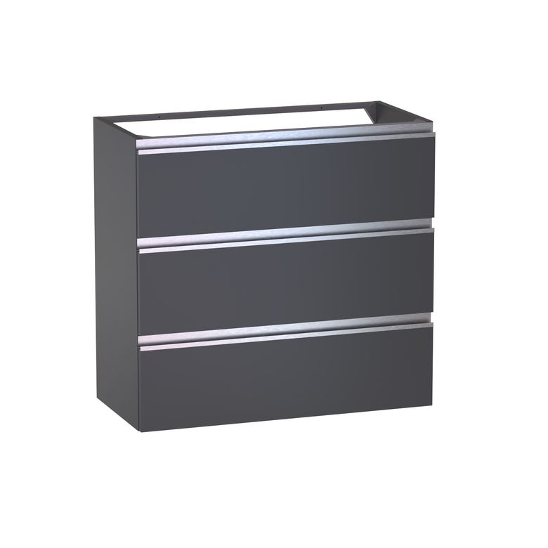 Meuble sous-vasque gain de place L.80 cm, 3 tiroirs, décor uni FORMEO