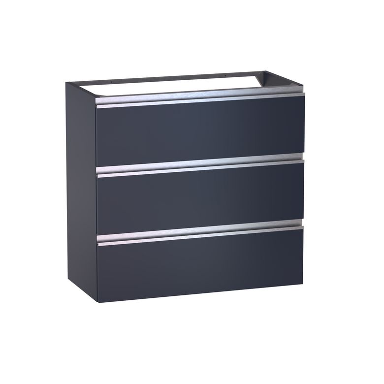 Meuble sous-vasque gain de place L.80 cm, 3 tiroirs, décor verni laqué FORMEO