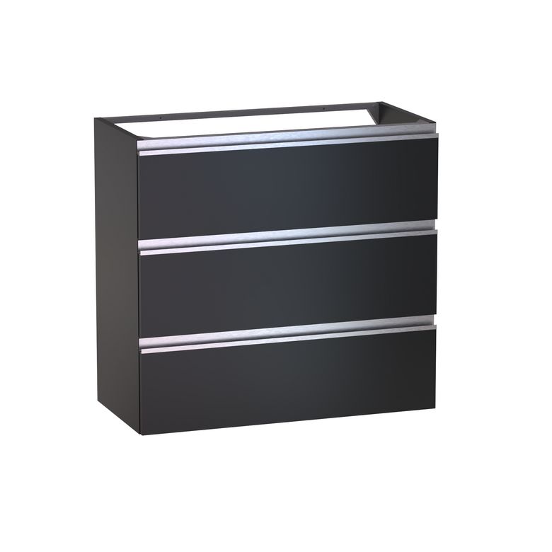 Meuble sous-vasque gain de place L.80 cm, 3 tiroirs, décor verni laqué FORMEO