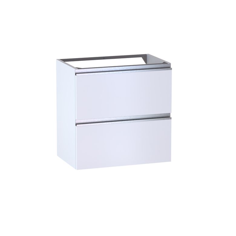 Meuble sous-vasque gain de place L.60 cm, 2 tiroirs, décor verni laqué FORMEO