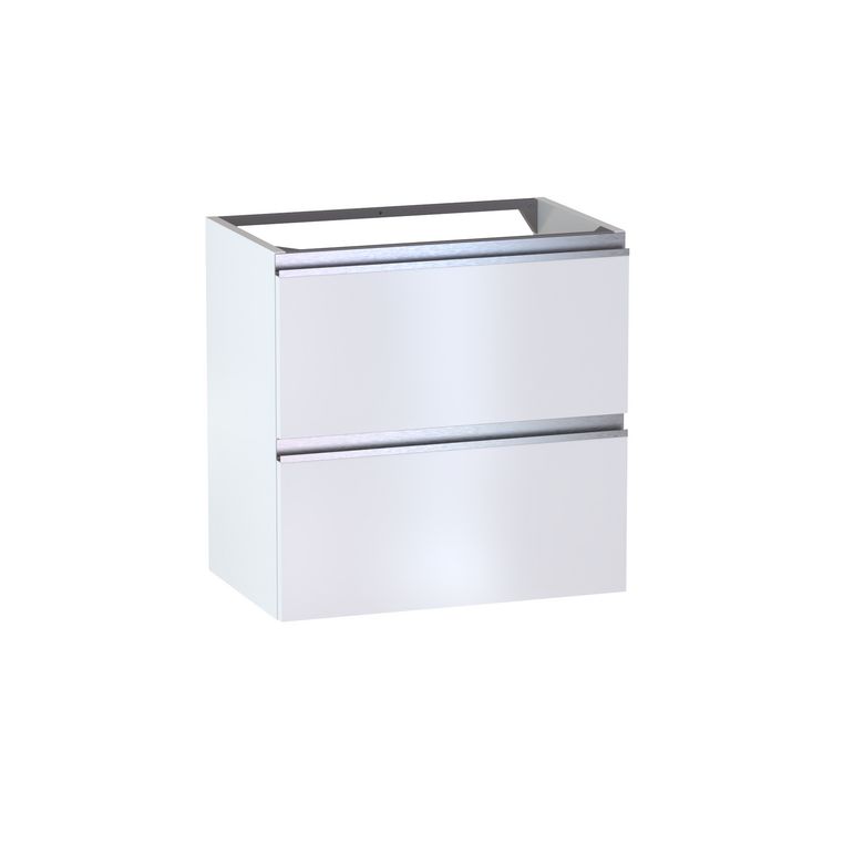 Meuble sous-vasque gain de place L.60 cm, 2 tiroirs, décor uni FORMEO