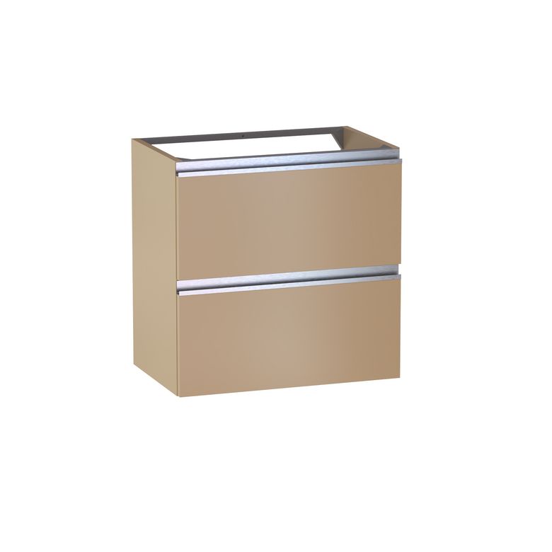 Meuble sous-vasque gain de place L.60 cm, 2 tiroirs, décor verni laqué FORMEO