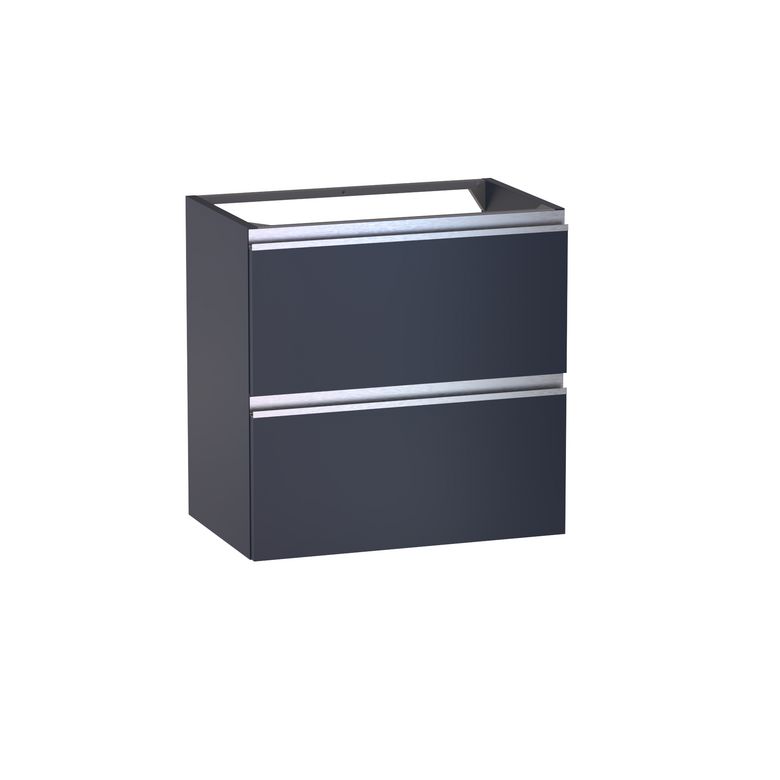 Meuble sous-vasque gain de place L.60 cm, 2 tiroirs, décor verni laqué FORMEO