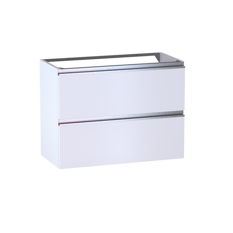 Meuble sous-vasque gain de place L.80 cm, 2 tiroirs, décor verni laqué FORMEO