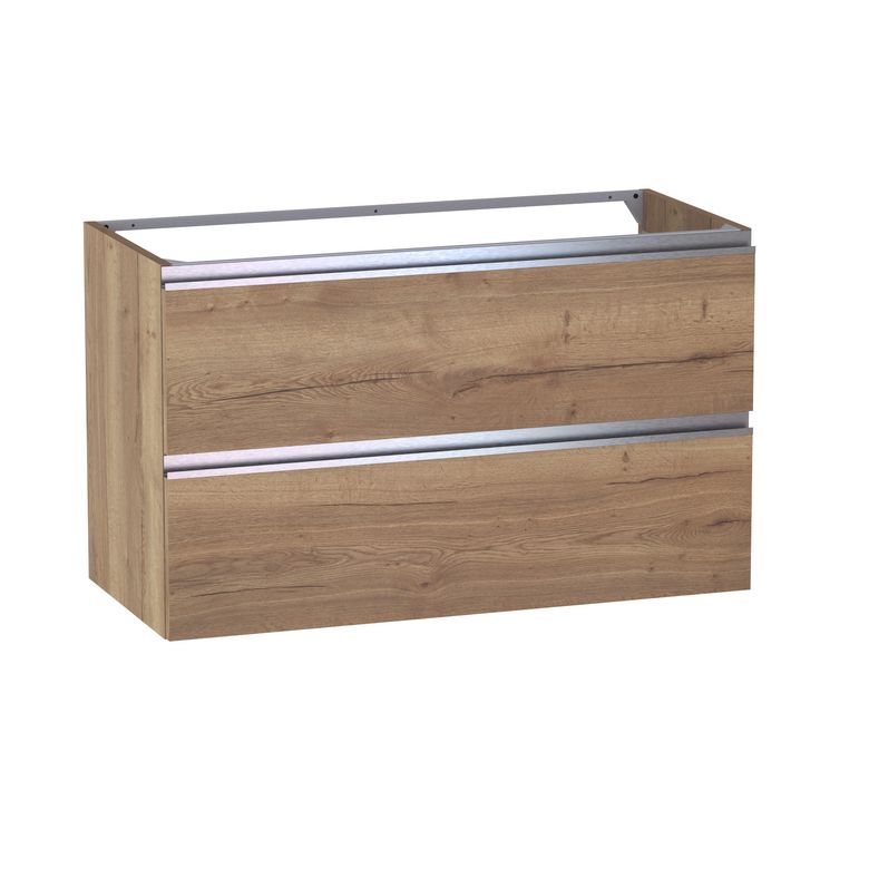 Meuble sous-vasque L.100 cm, 2 tiroirs, décor naturel FORMEO