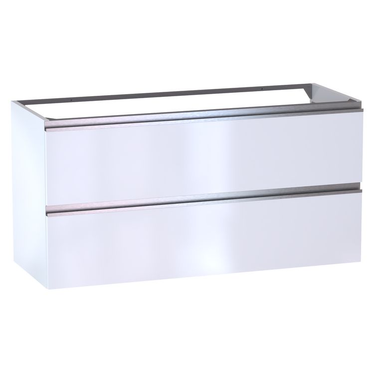 Meuble sous-vasque L.120 cm, 2 tiroirs, décor verni laqué FORMEO