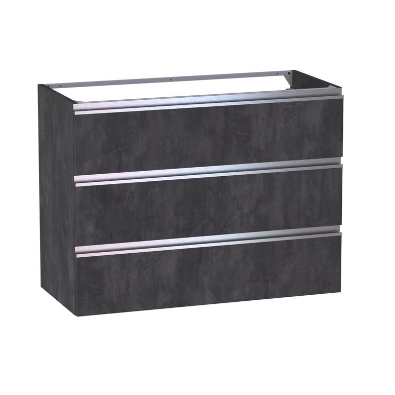 Meuble sous-vasque L.100 cm, 3 tiroirs, décor naturel FORMEO