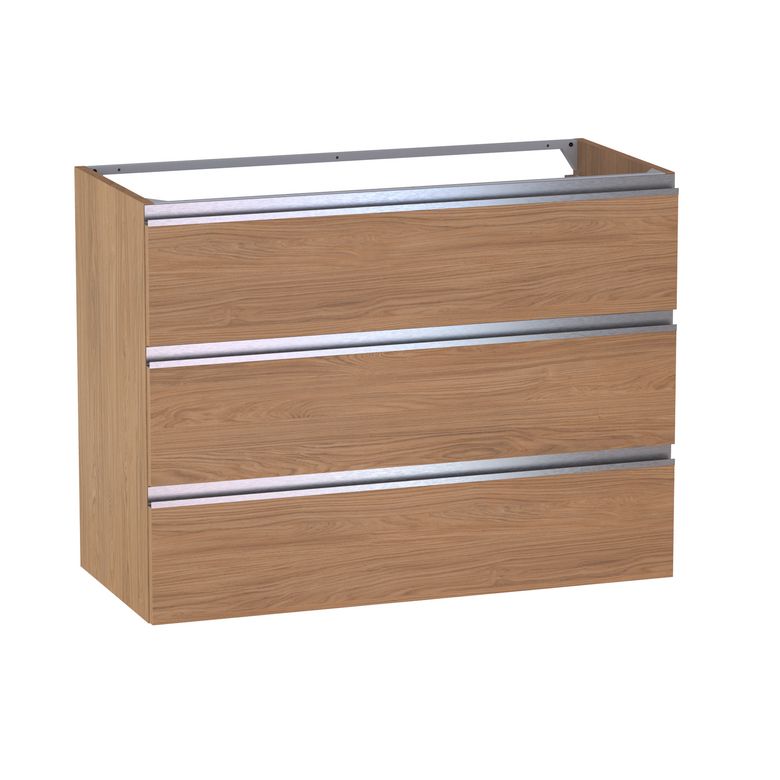 Meuble sous-vasque L.100 cm, 3 tiroirs, décor naturel FORMEO