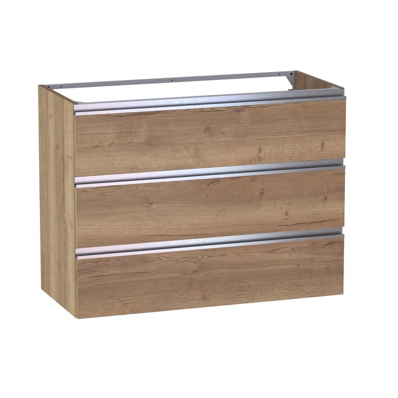 Meuble sous-vasque L.100 cm, 3 tiroirs, décor naturel FORMEO