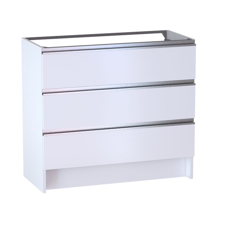 Meuble sous vasque reposant L.100 cm, 3 tiroirs, décor verni laqué FORMEO
