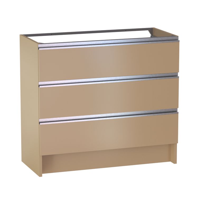 Meuble sous vasque reposant L.100 cm, 3 tiroirs, décor verni laqué FORMEO