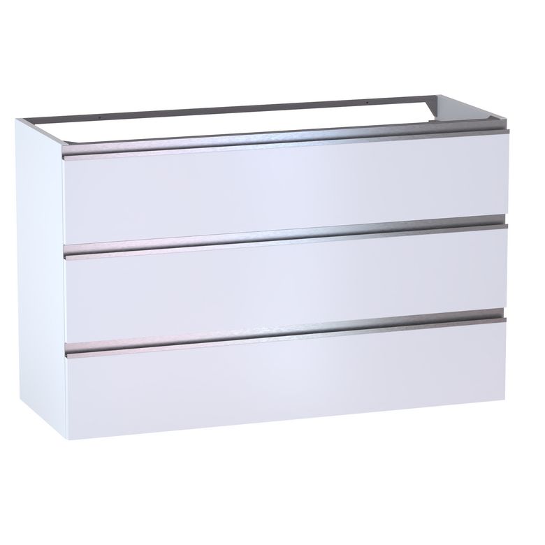 Meuble sous-vasque L.120 cm, 3 tiroirs, décor verni laqué FORMEO