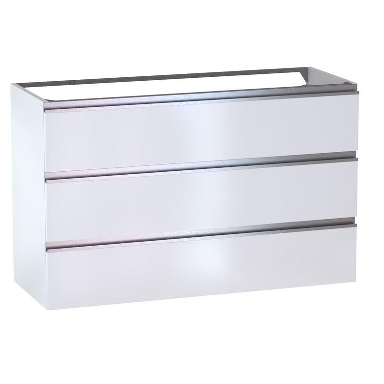 Meuble sous-vasque L.120 cm, 3 tiroirs, décor uni FORMEO