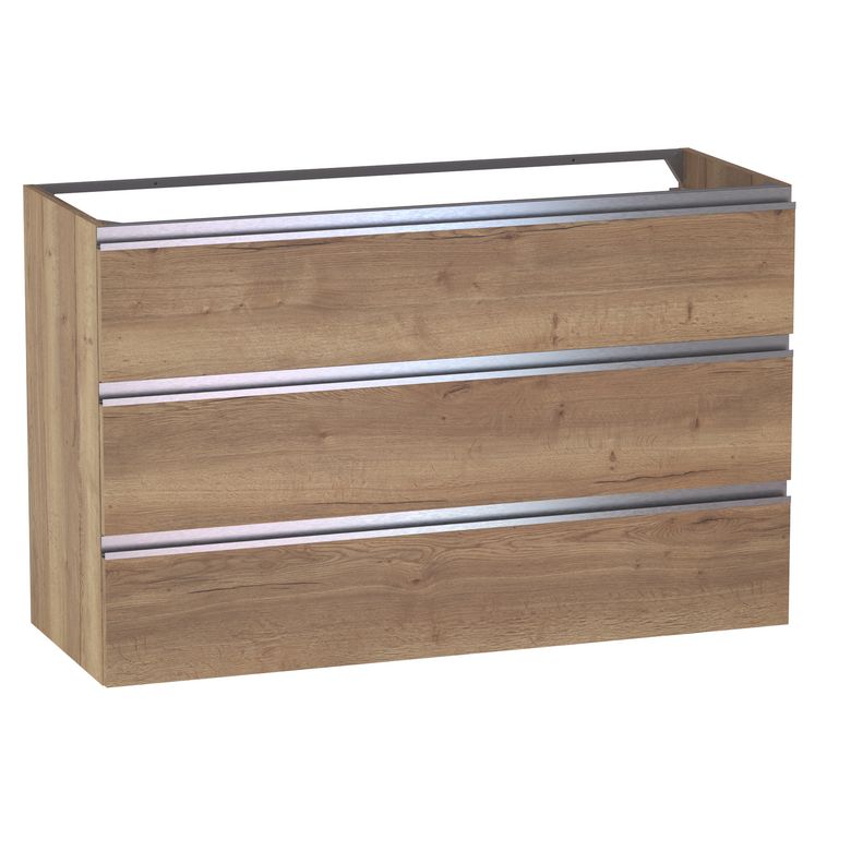 Meuble sous-vasque L.120 cm, 3 tiroirs, décor naturel FORMEO