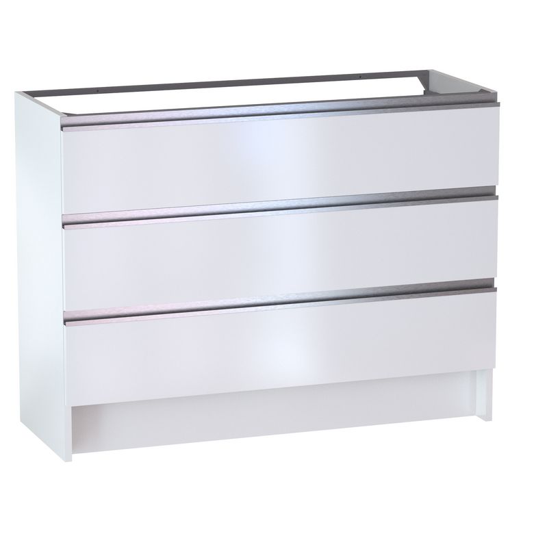 Meuble sous vasque reposant L.120 cm, 3 tiroirs, décor uni FORMEO