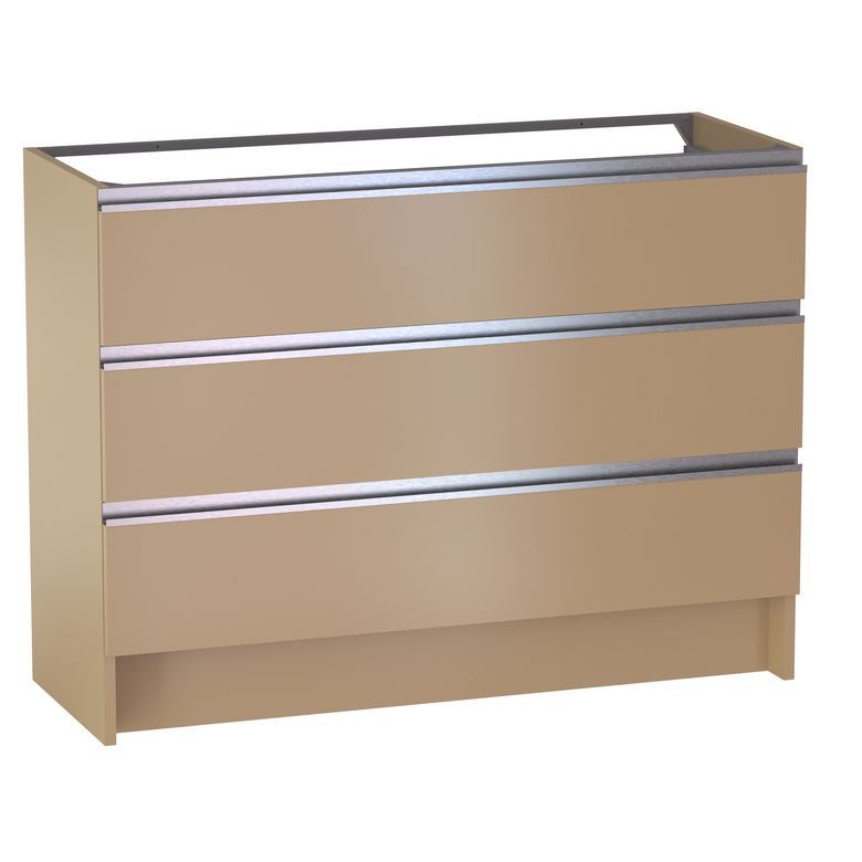 Meuble sous vasque reposant L.120 cm, 3 tiroirs, décor verni laqué FORMEO
