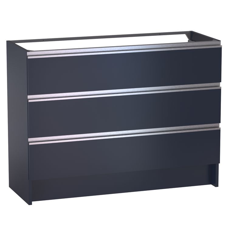 Meuble sous vasque reposant L.120 cm, 3 tiroirs, décor verni laqué FORMEO