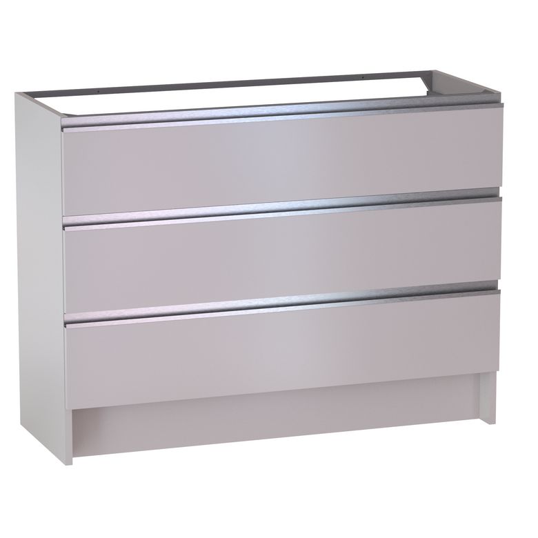 Meuble sous vasque reposant L.120 cm, 3 tiroirs, décor uni FORMEO